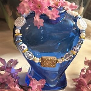 Goddess in Gold & Blue bracelet